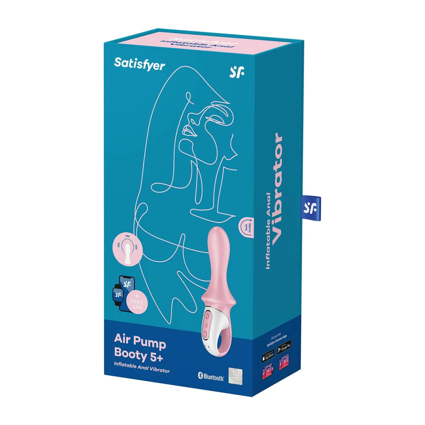 Enhance Your Pleasure with the Satisfyer Air Pump App-Controlled Booty 5 Prostate Massager - Elegant Pink Design