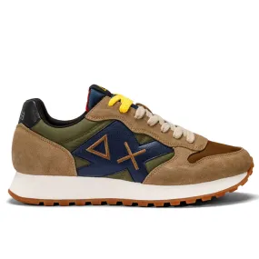 Scarpe Uomo Sun68 Sneakers Jaki Bicolor Militare Scuro - Beige Scuro - Z43114