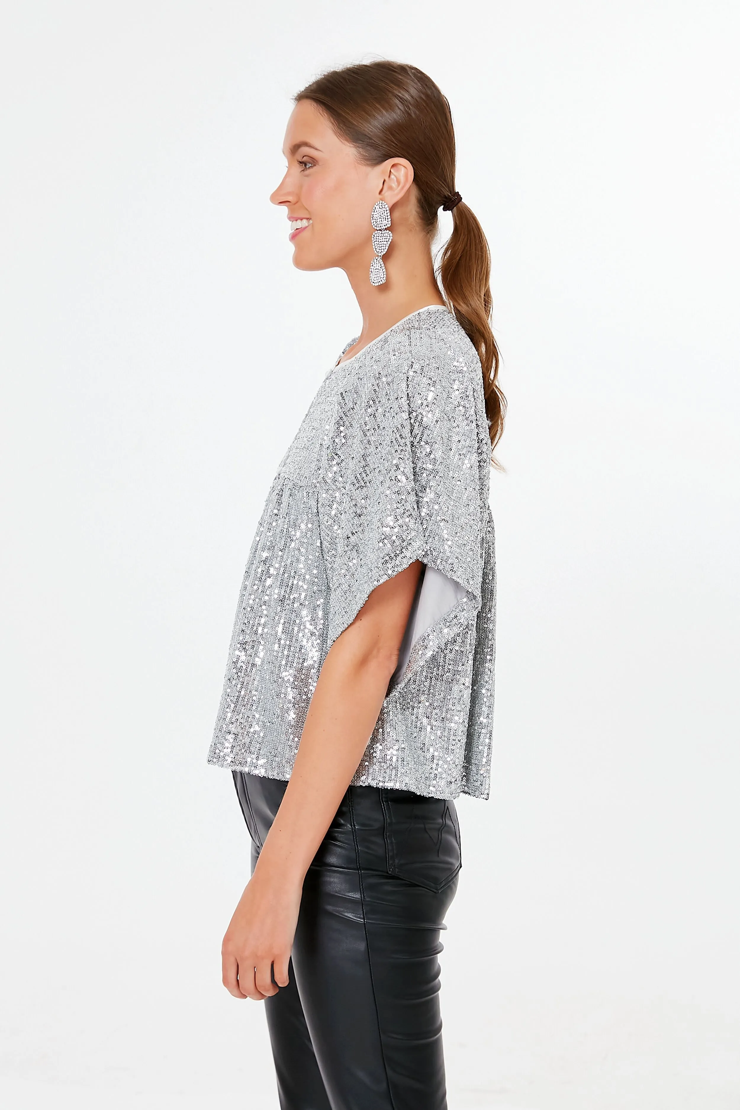 Silver Sequin Marion Top