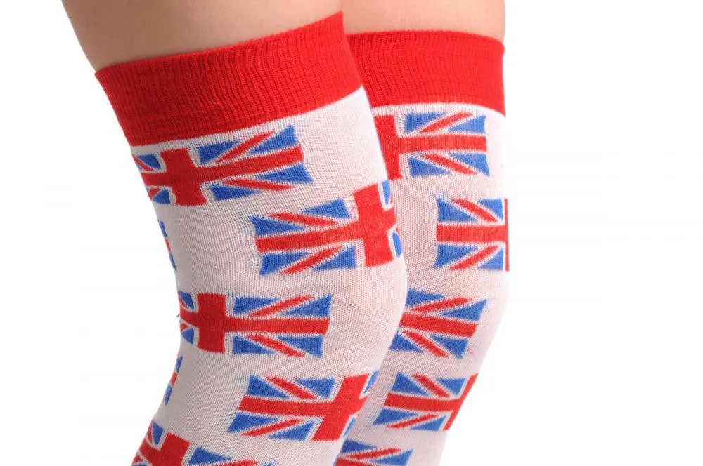 Small Union Jack On White Warm Winter Cotton