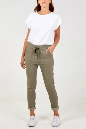 Smart Plain Magic Trouser - Khaki