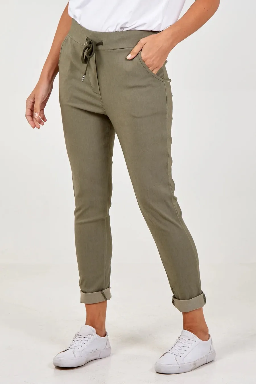 Smart Plain Magic Trouser - Khaki