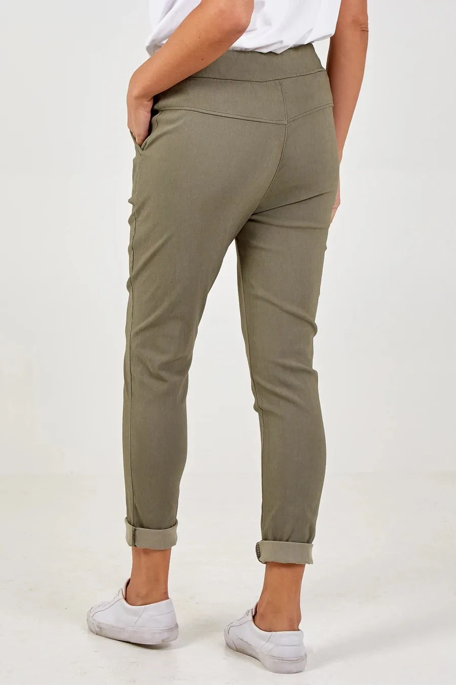 Smart Plain Magic Trouser - Khaki