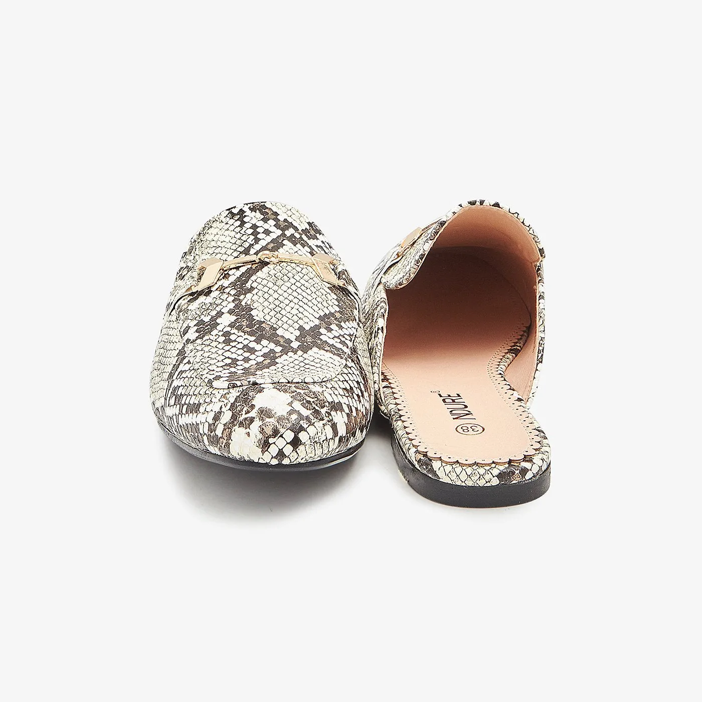 Snake Skin Print Women Mules