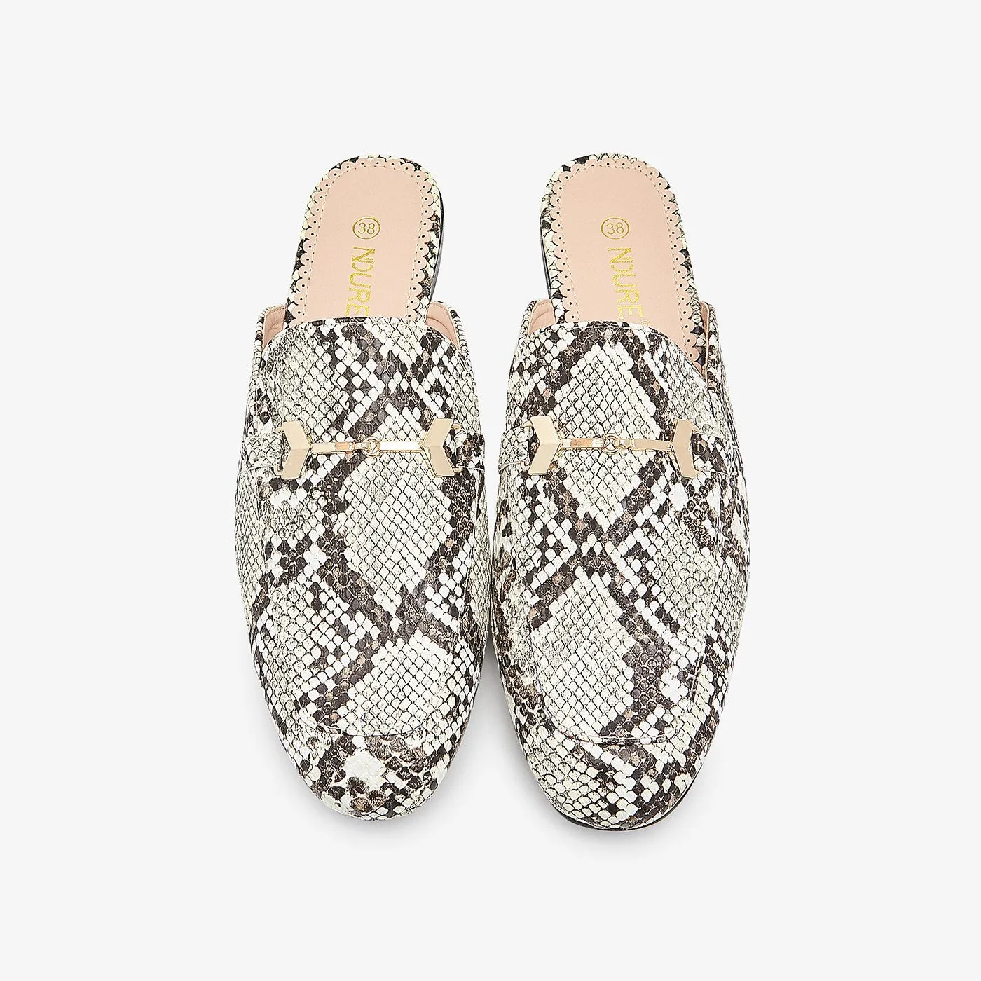 Snake Skin Print Women Mules