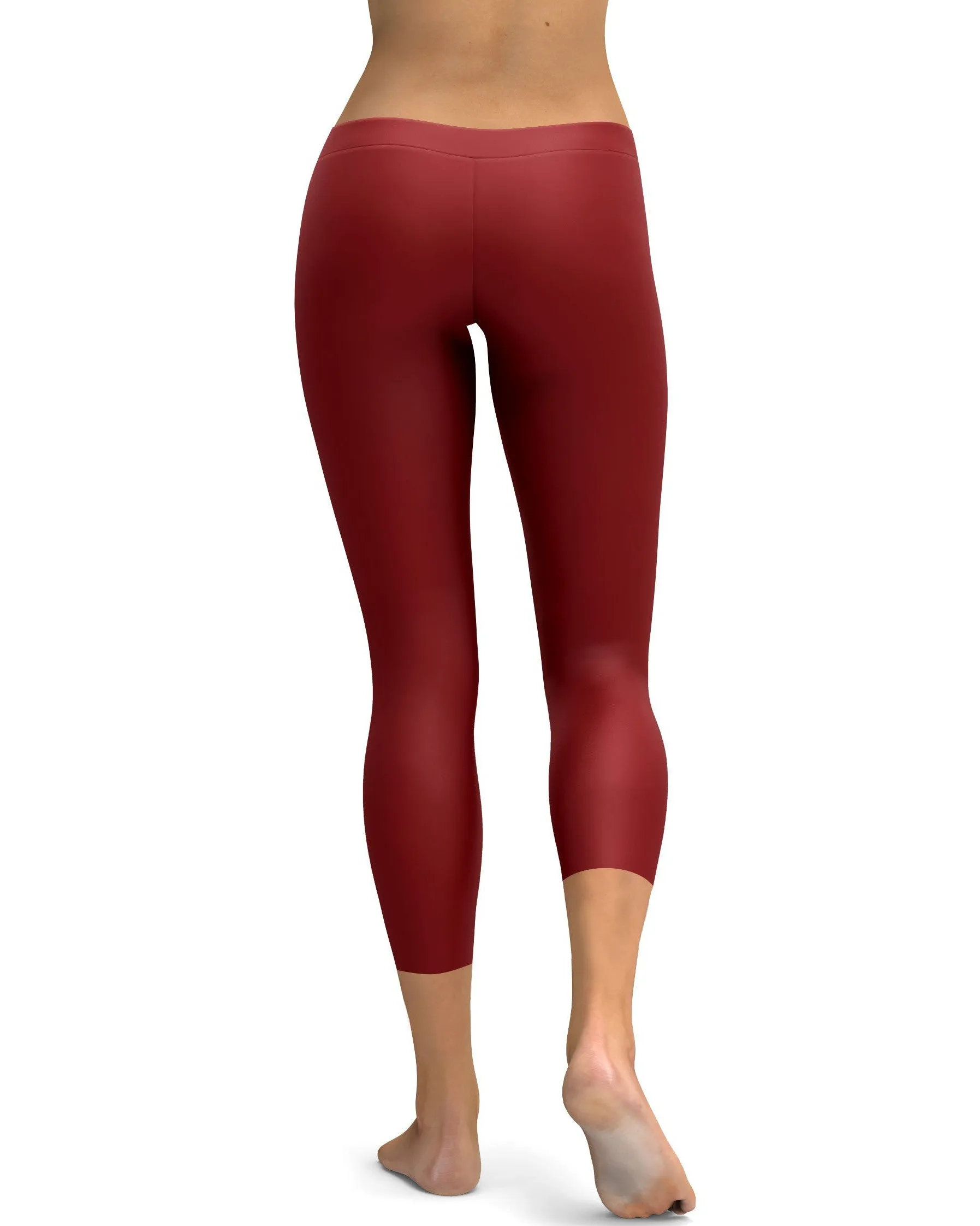 Solid Deep Red Capris