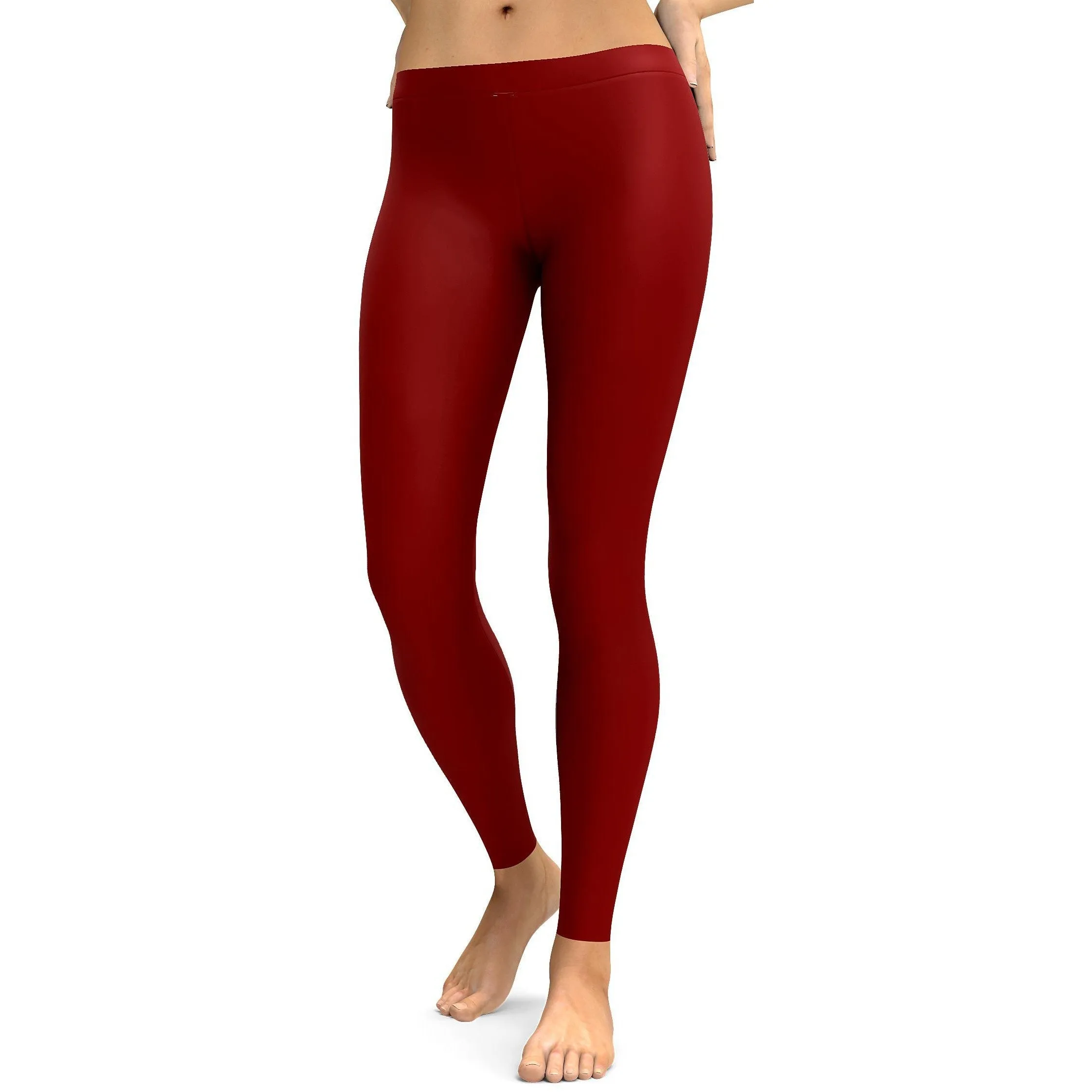 Solid Deep Red Leggings