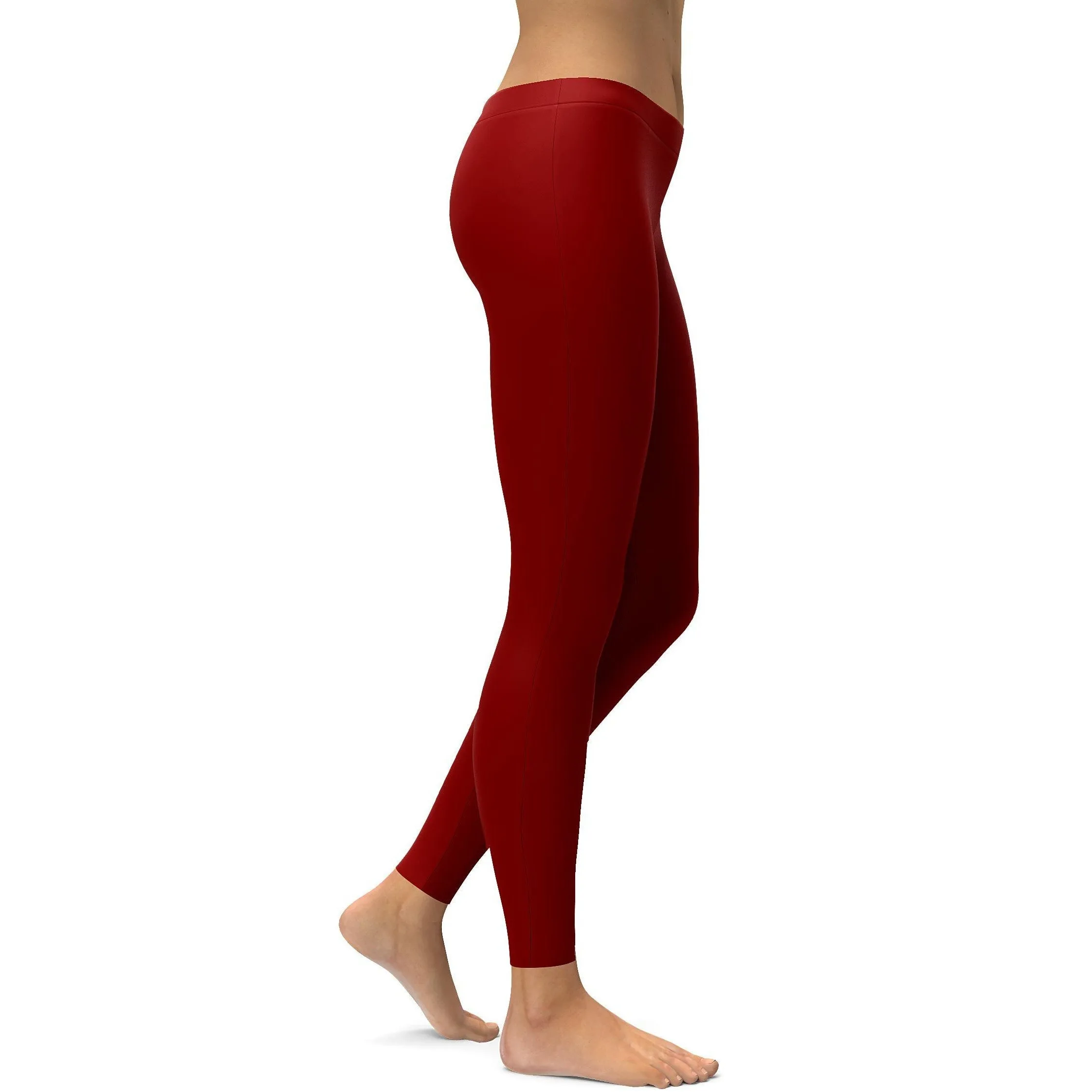 Solid Deep Red Leggings