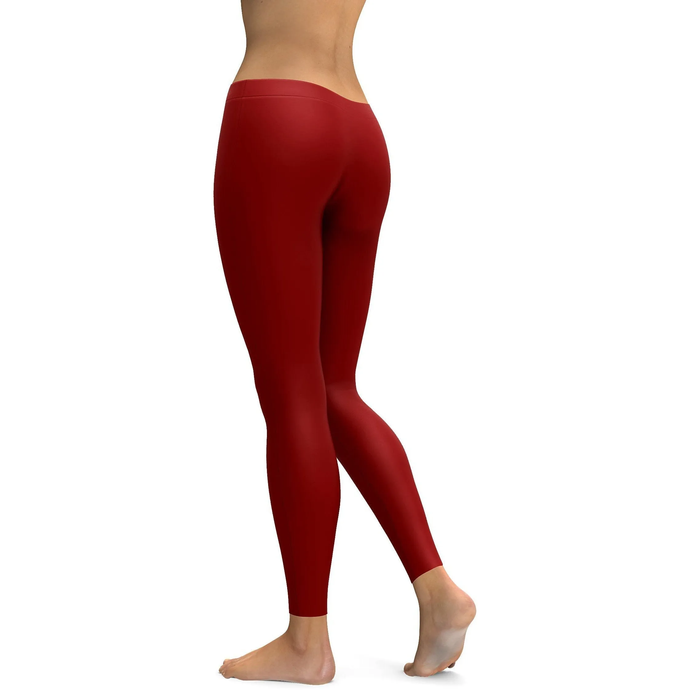 Solid Deep Red Leggings