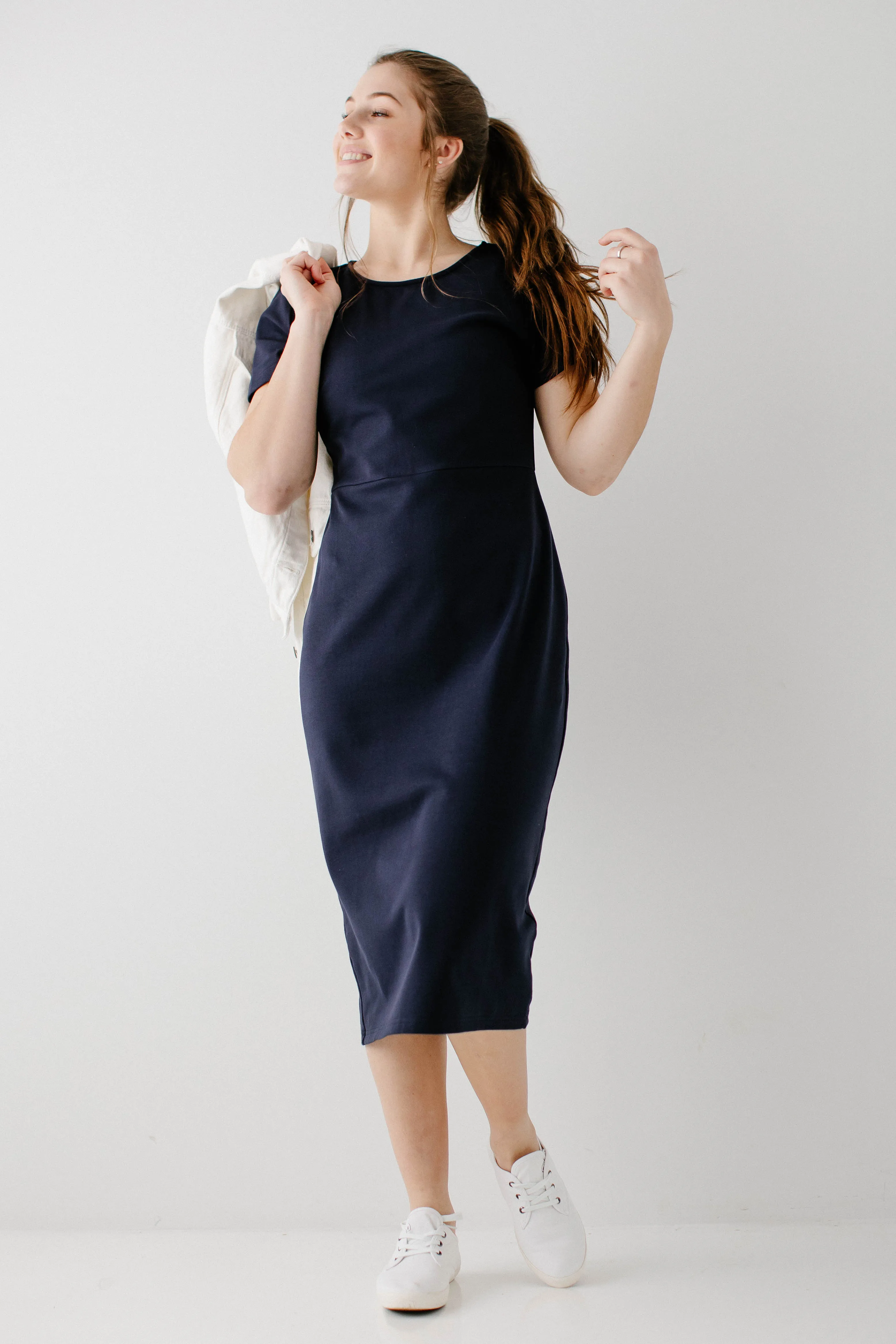 'Spencer' Ponte Knit Midi Dress