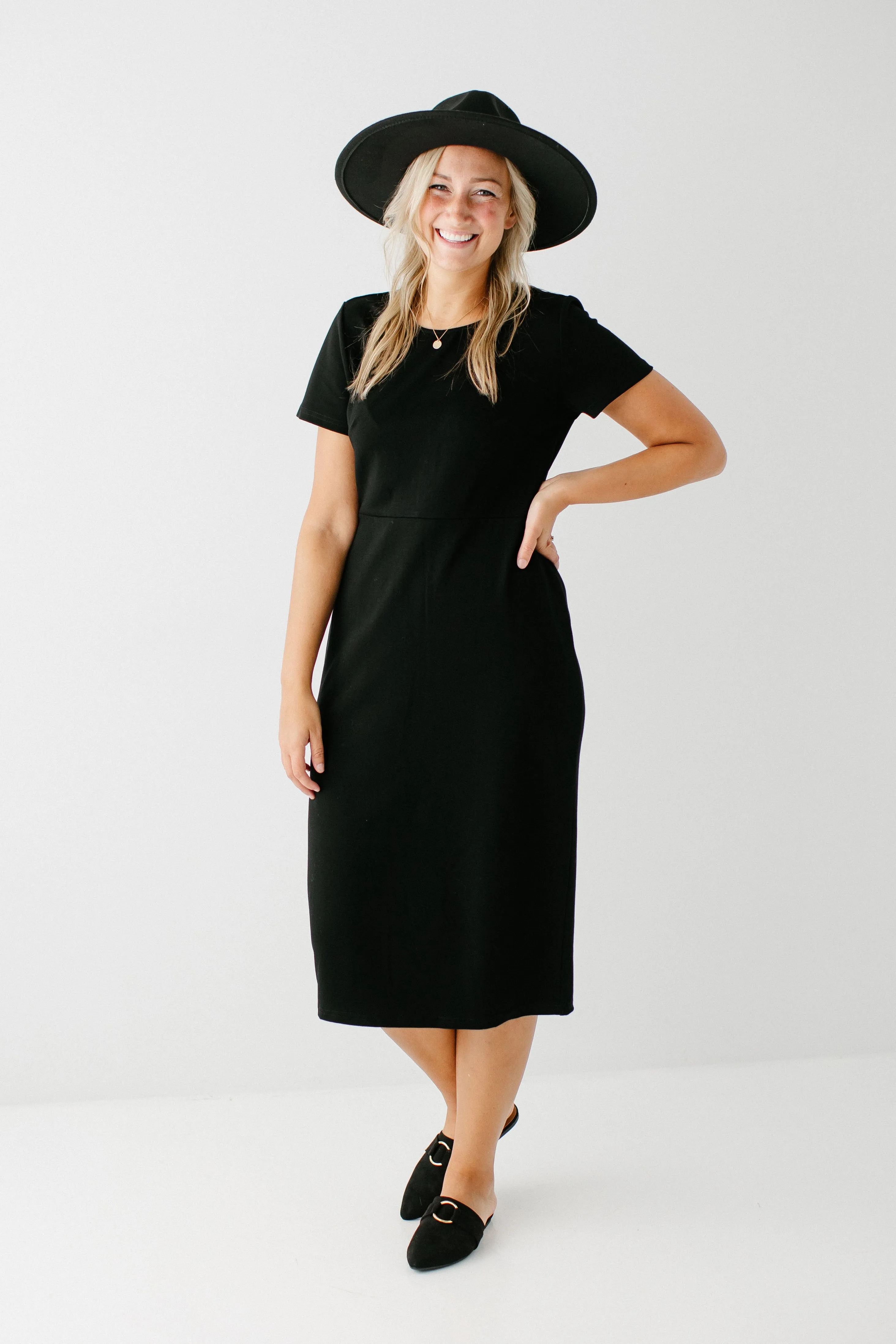 'Spencer' Ponte Knit Midi Dress