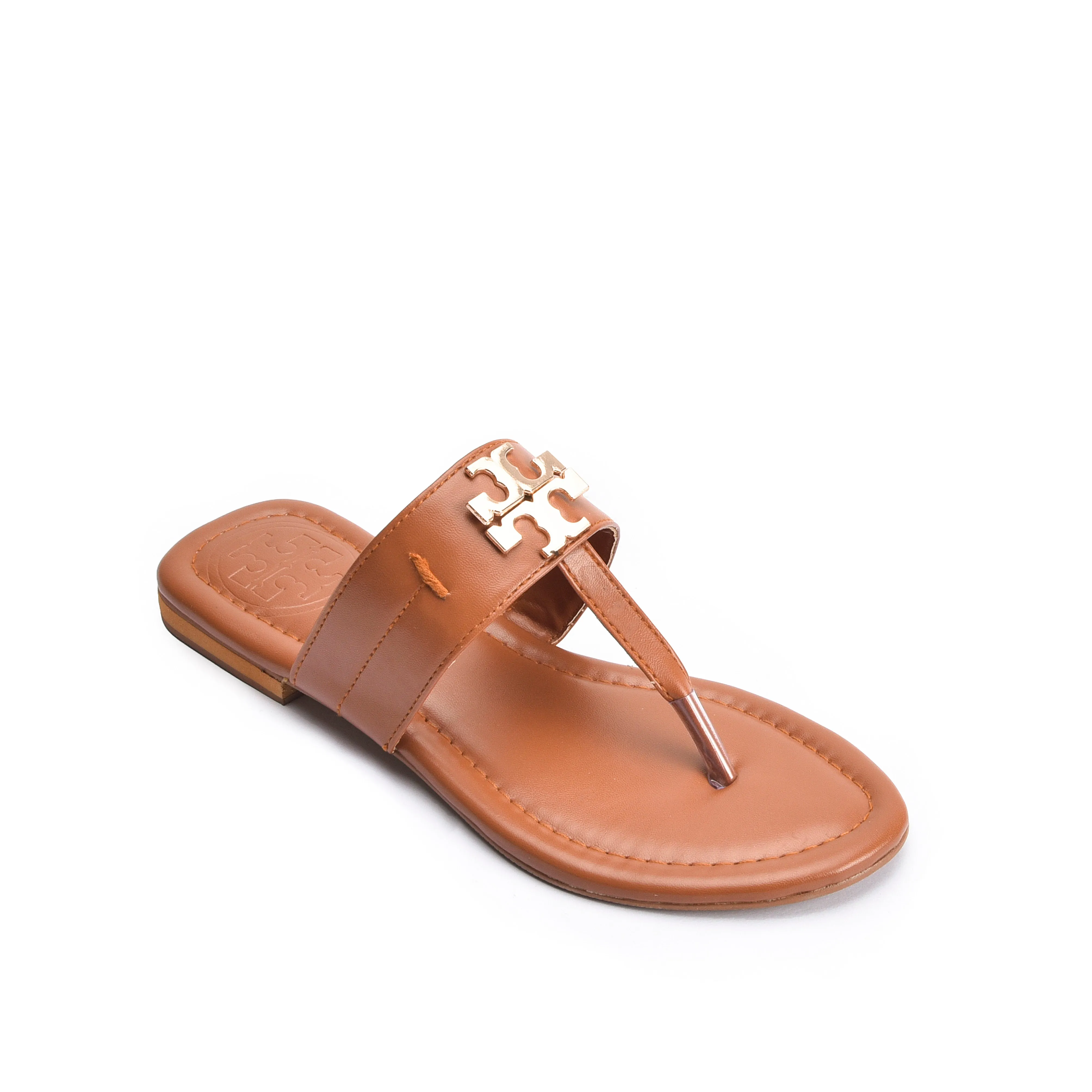 Stylish Tan Leather Slippers | 743R-B