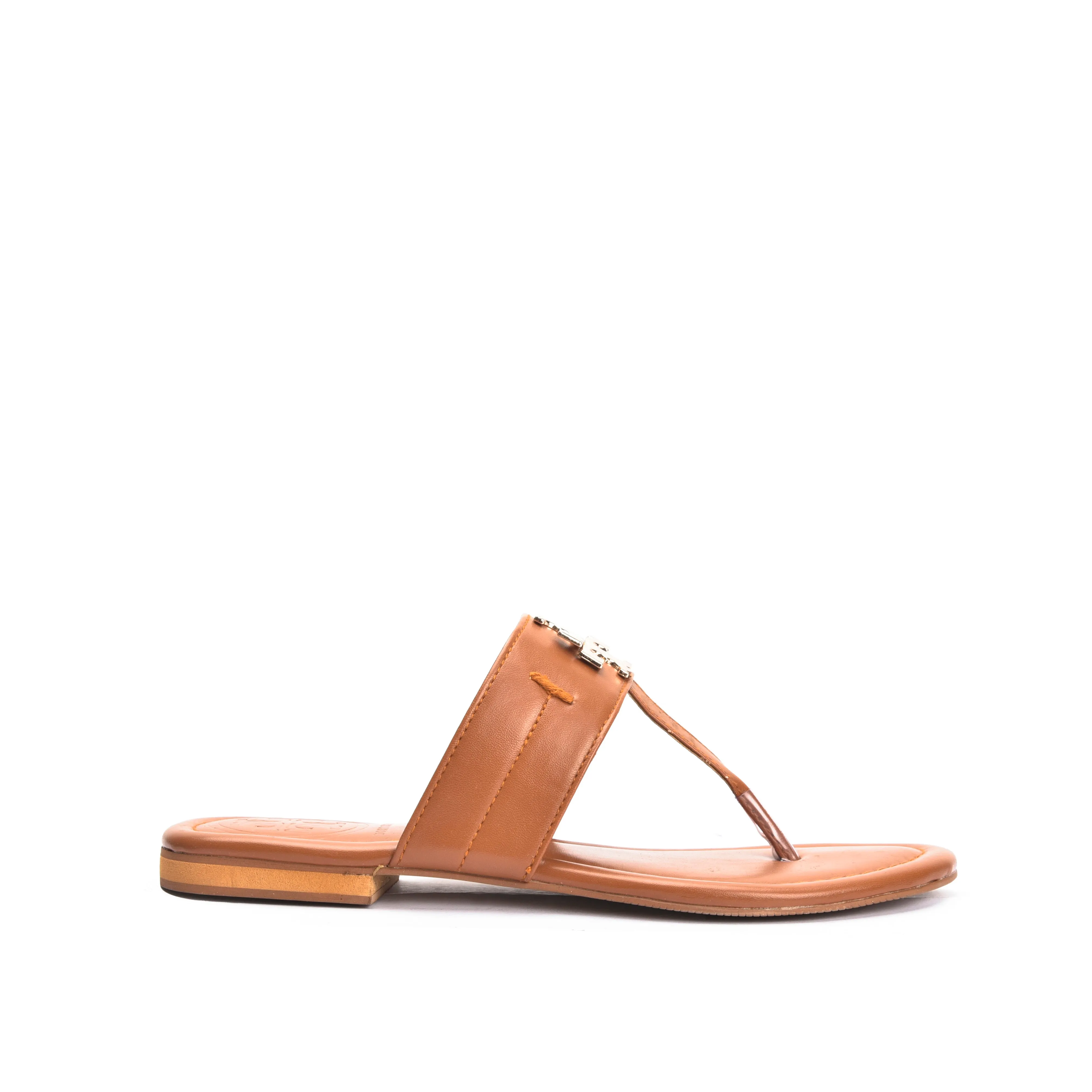 Stylish Tan Leather Slippers | 743R-B