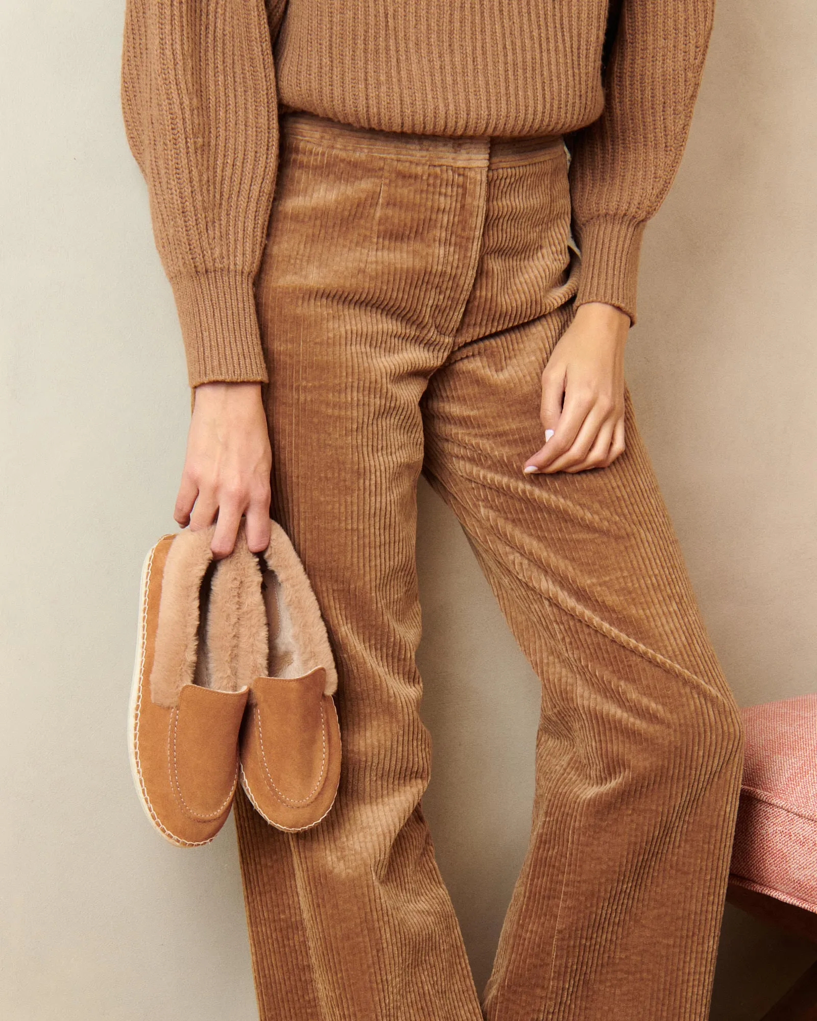 Suede With Faux Fur Loafers Espadrilles - R60LW - Cortina Cuero