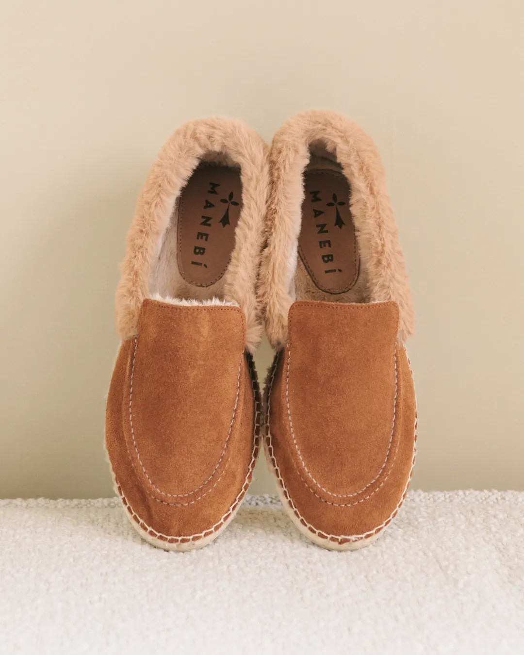 Suede With Faux Fur Loafers Espadrilles - R60LW - Cortina Cuero