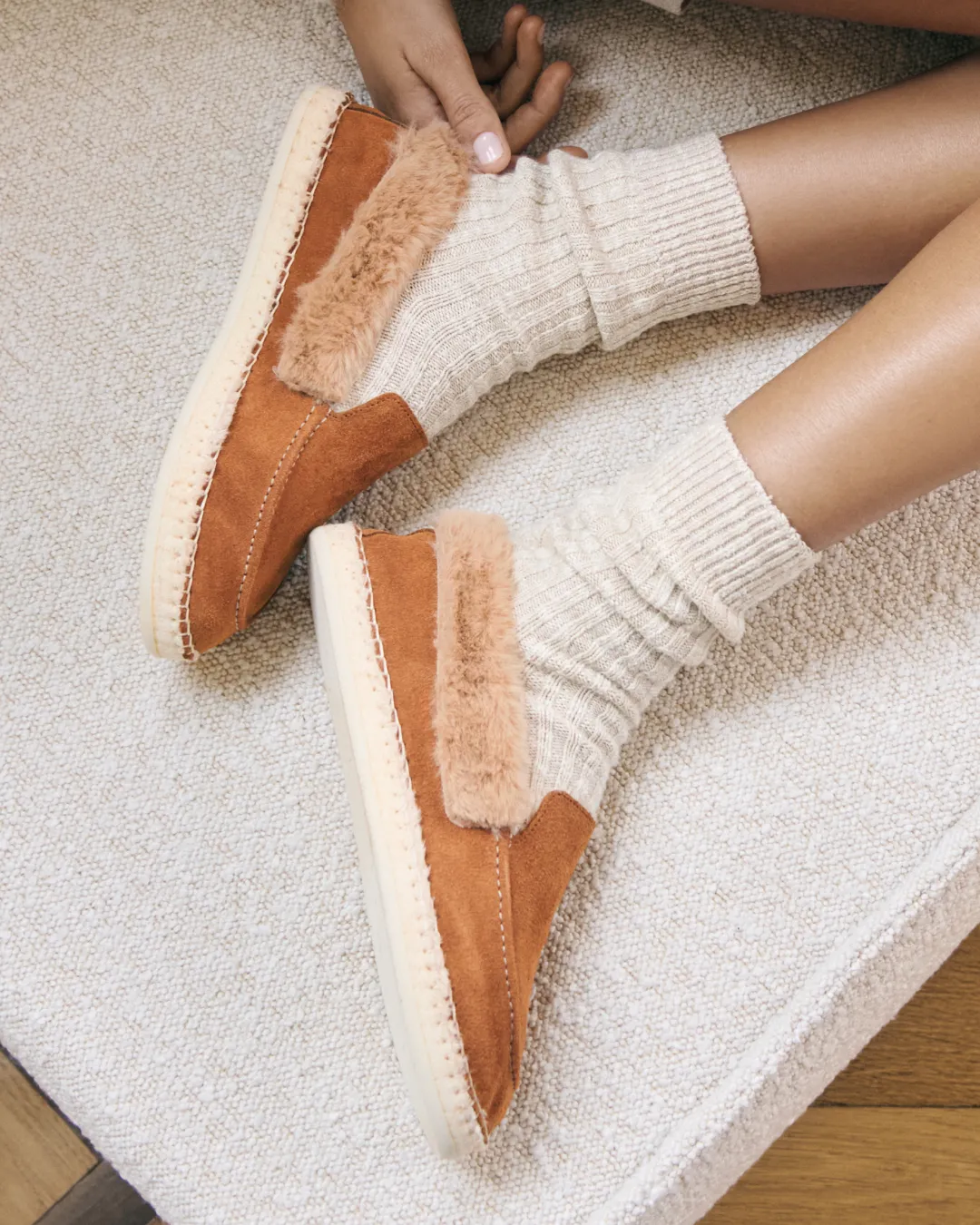 Suede With Faux Fur Loafers Espadrilles - R60LW - Cortina Cuero