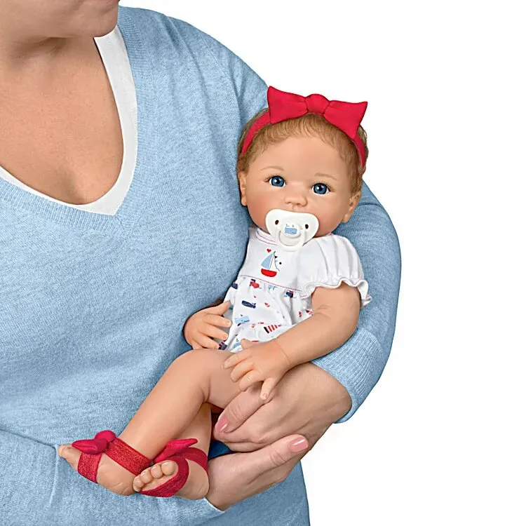 The Ashton-Drake Galleries Little Saylor Lifelike So Truly Real® Baby Girl Doll Weighted Fully Poseable with Soft RealTouch® Vinyl Skin by Award Winning Master Doll Artist Linda Murray 18"-Inches