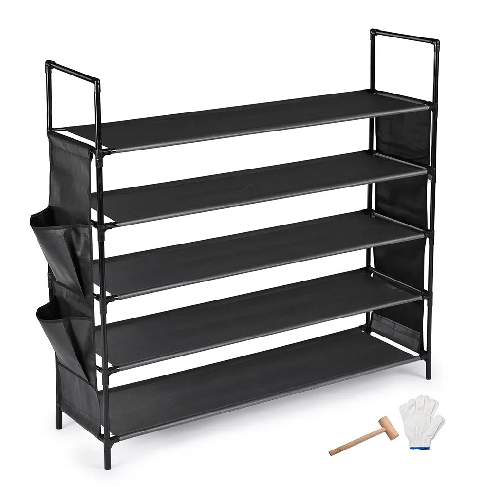 TheLAShop 5-Tier Shoe Rack Metal Shelf Storage Organizer 25-Pair