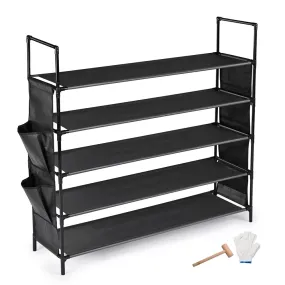 TheLAShop 5-Tier Shoe Rack Metal Shelf Storage Organizer 25-Pair