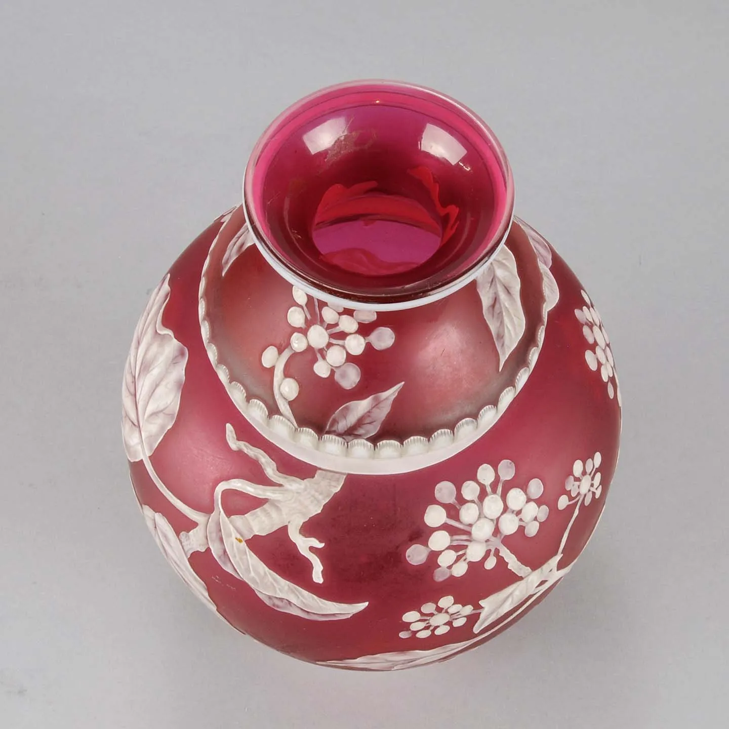 Thomas Webb Red Flower Vase