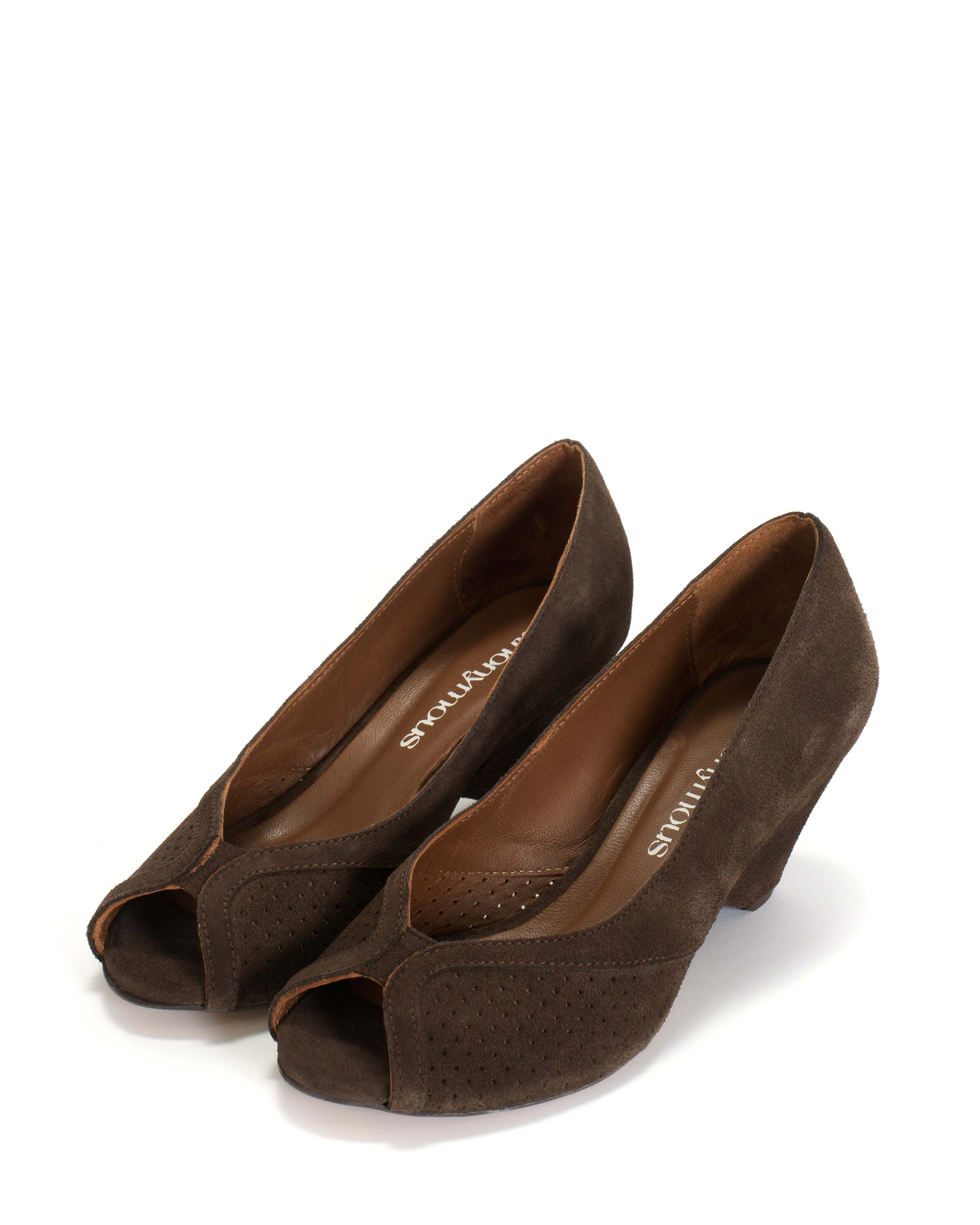 Tiffany Triangle Calf Suede Coffee Brown