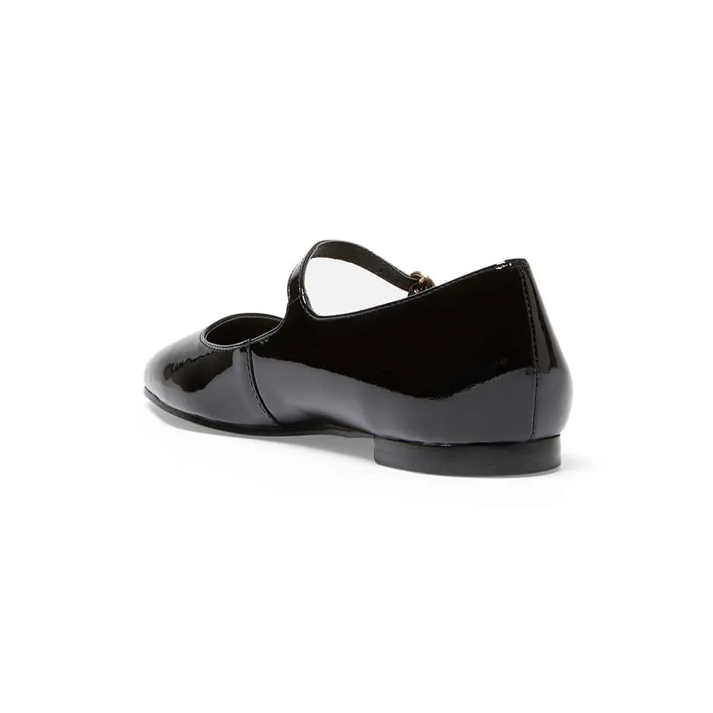 Tottie Flat in Black Patent