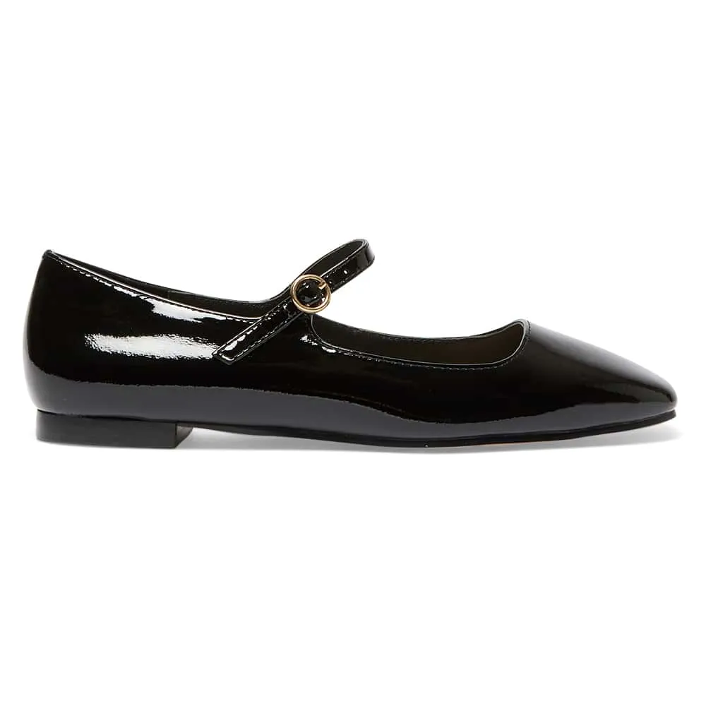 Tottie Flat in Black Patent