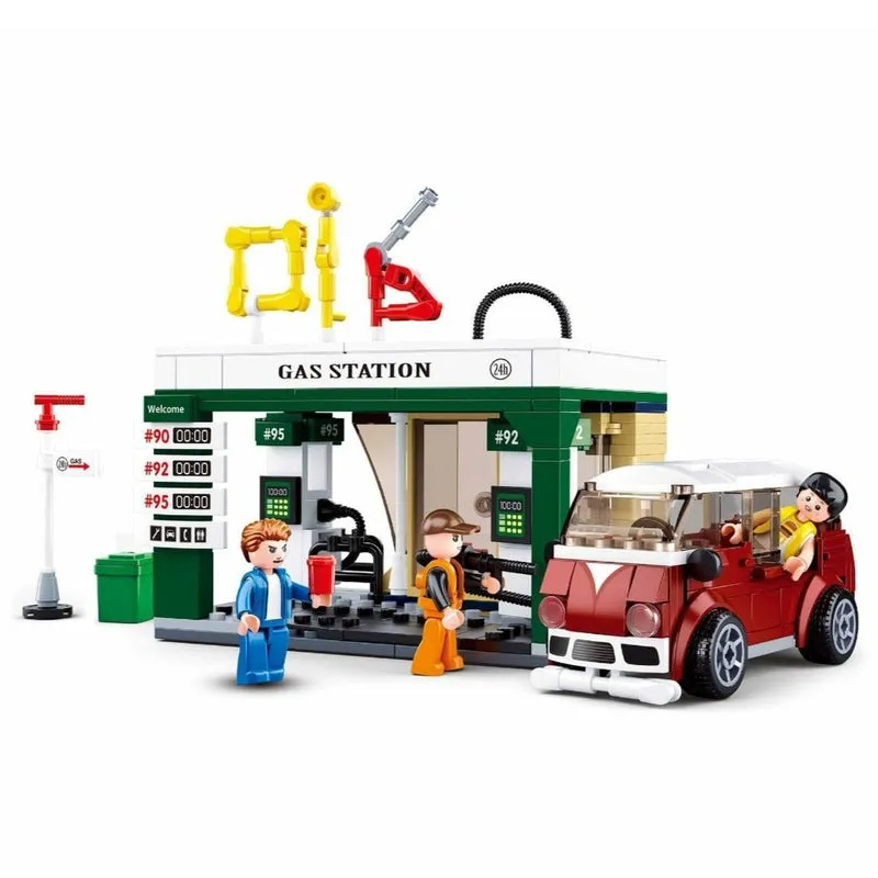 Town-Petrol Station Building Block Kit (322 Pcs)