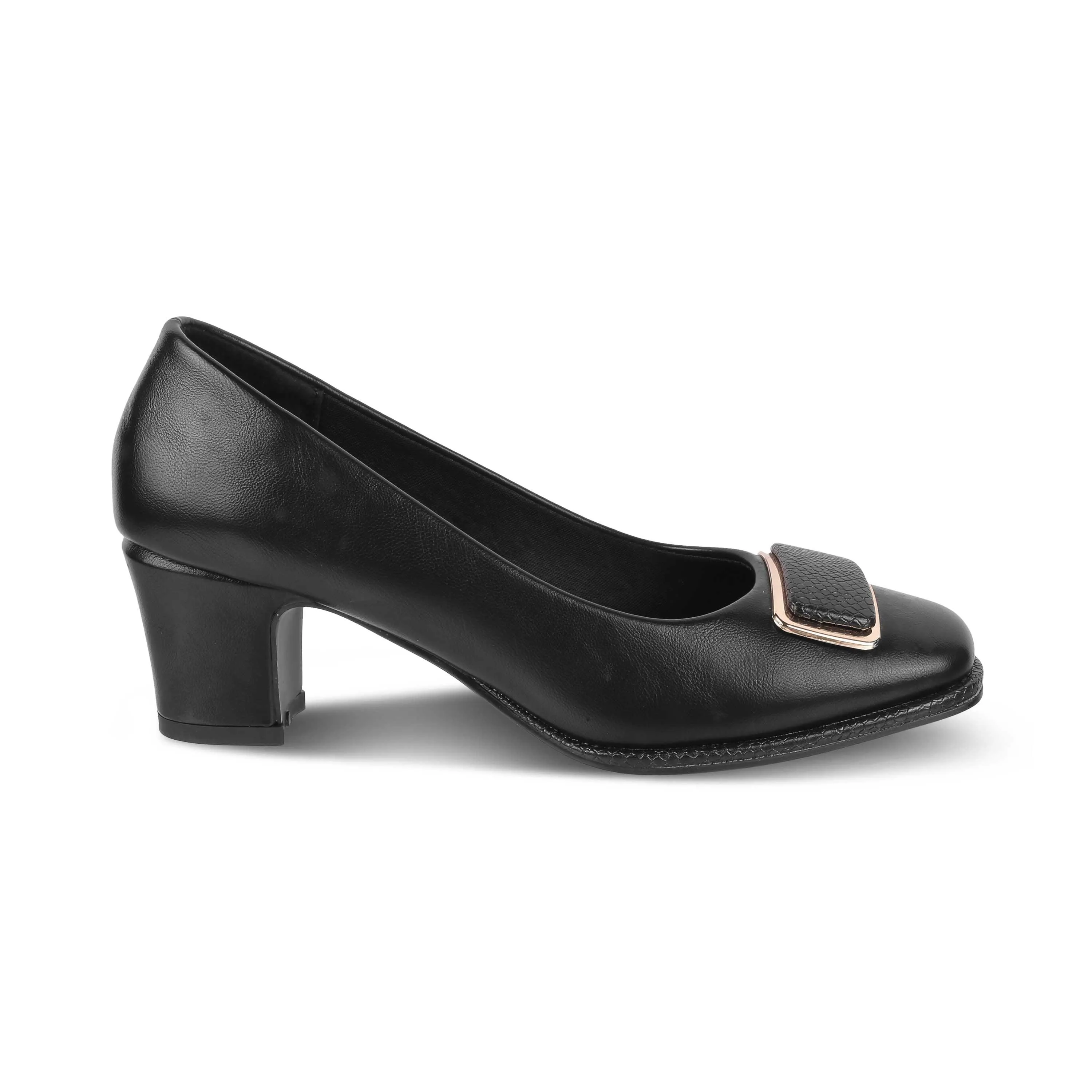 Tresmode Dorf Black Women's Dress Block Heel Pumps