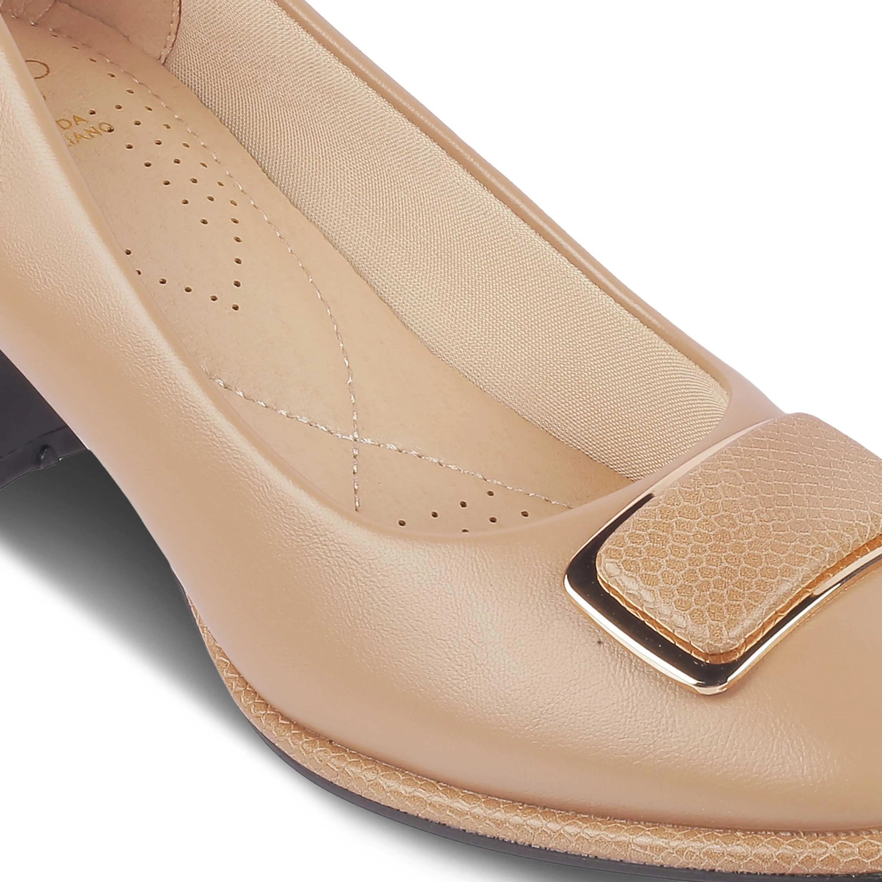 Tresmode Dorf Tan Women's Dress Block Heel Pumps