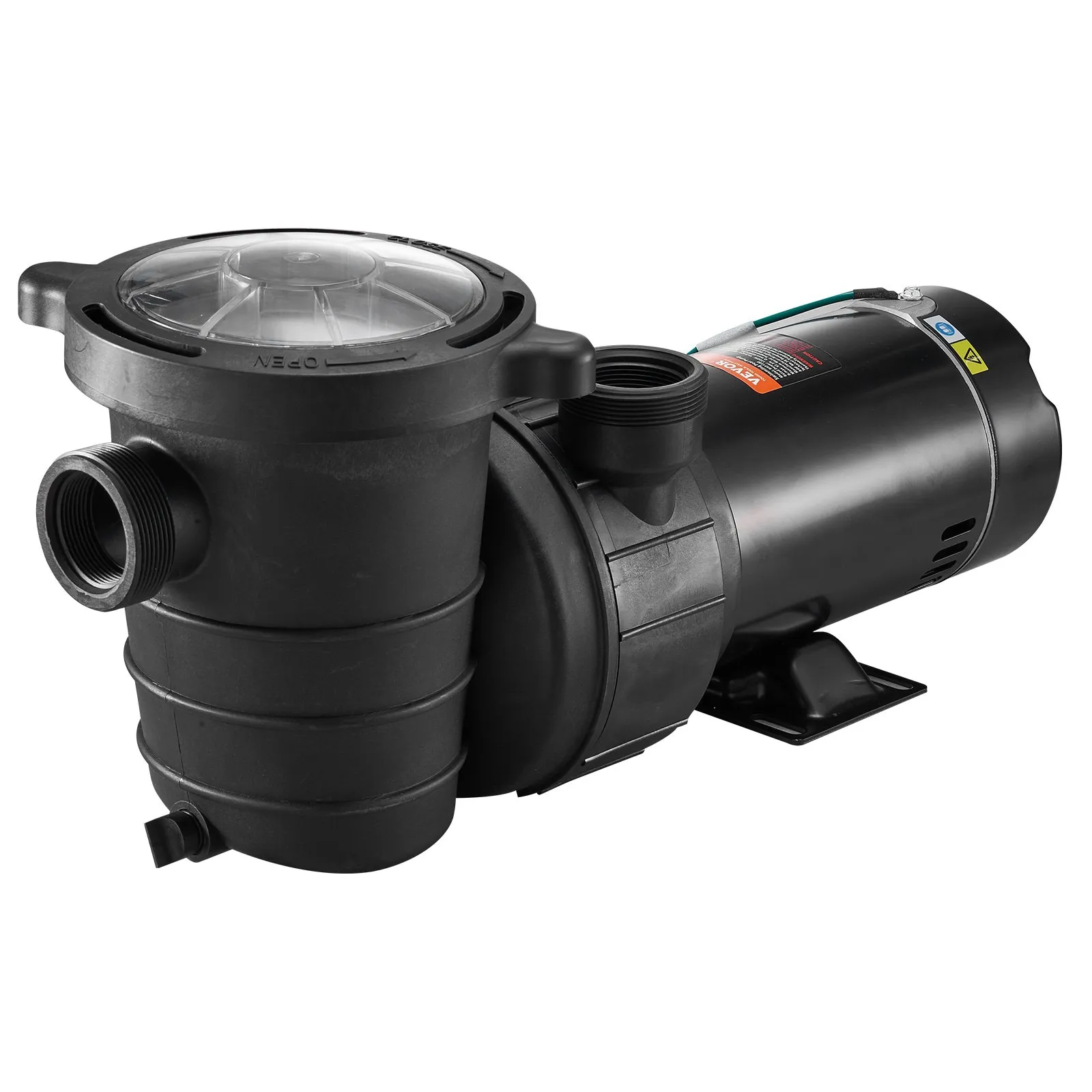 VEVOR Swimming Pool Pump 2.0HP 115V 1500W, Single Speed Pumps for Above Ground Pool, Powerful Self Primming Pool Pumps w/ Strainer Basket, 5400 GPH Max. Flow, ETL Certification