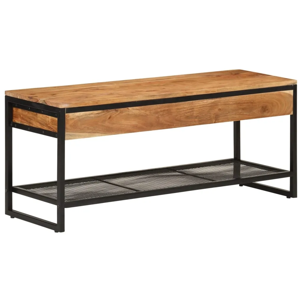 vidaXL Shoe Bench 110x35x45 cm Solid Wood Acacia and Iron