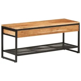 vidaXL Shoe Bench 110x35x45 cm Solid Wood Acacia and Iron