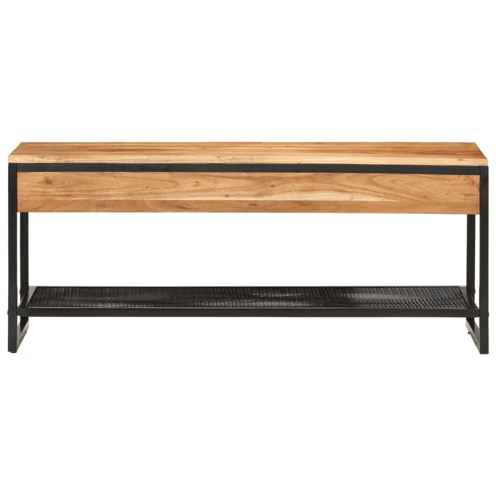 vidaXL Shoe Bench 110x35x45 cm Solid Wood Acacia and Iron