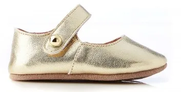 Walnut Shoes - Gold Mary Jane