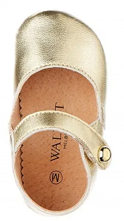 Walnut Shoes - Gold Mary Jane