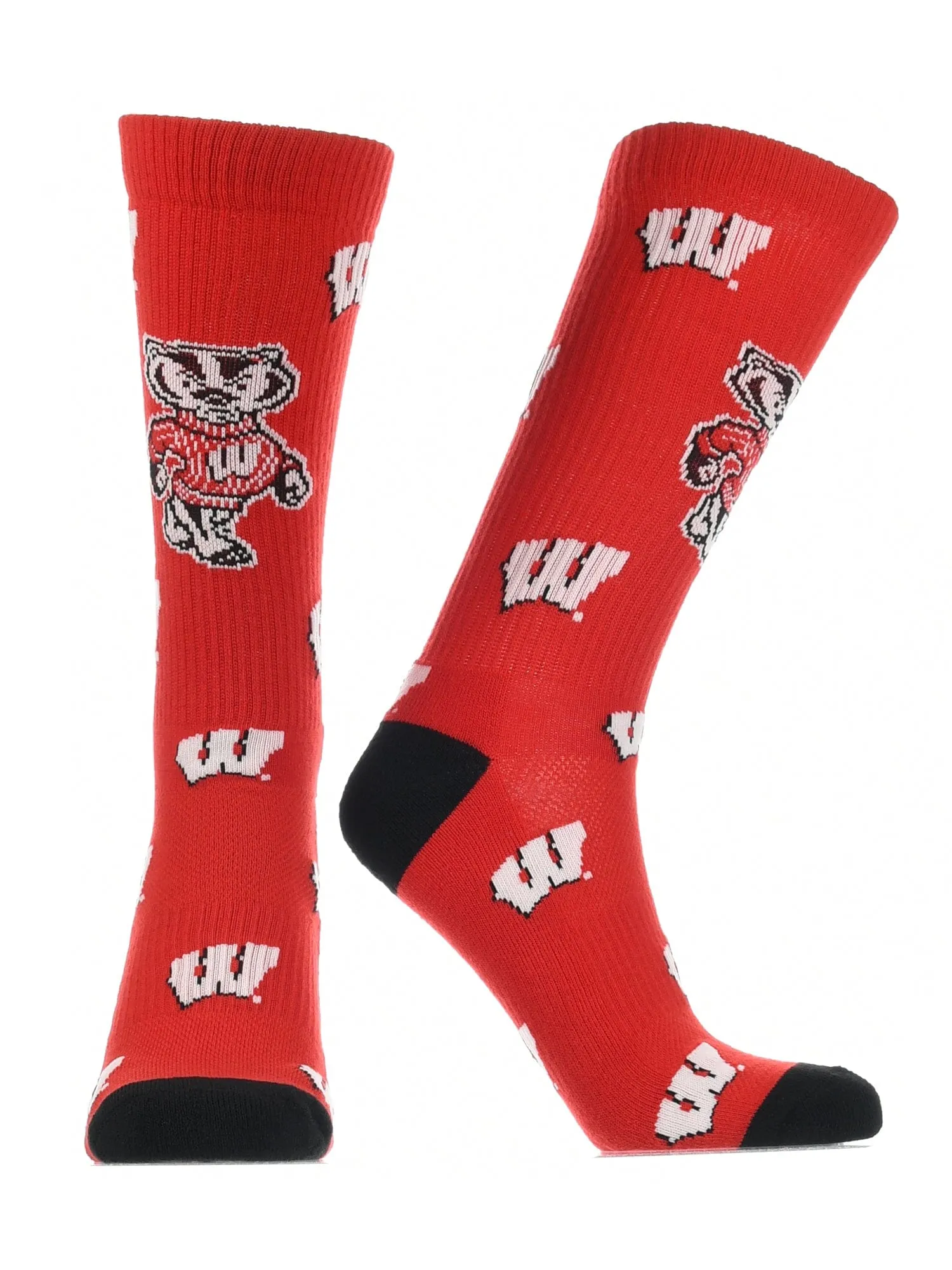 Wisconsin Badgers Socks Crew Length Sock Mayhem