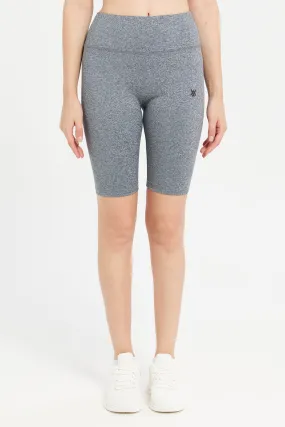 Women Grey Performance Shorts