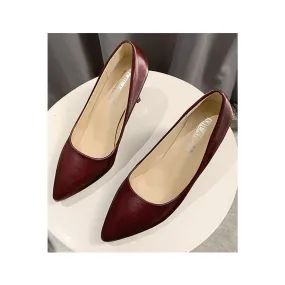 Women High Pencil Heel Solid Colored Pointed Toe Pump - WSHP76382