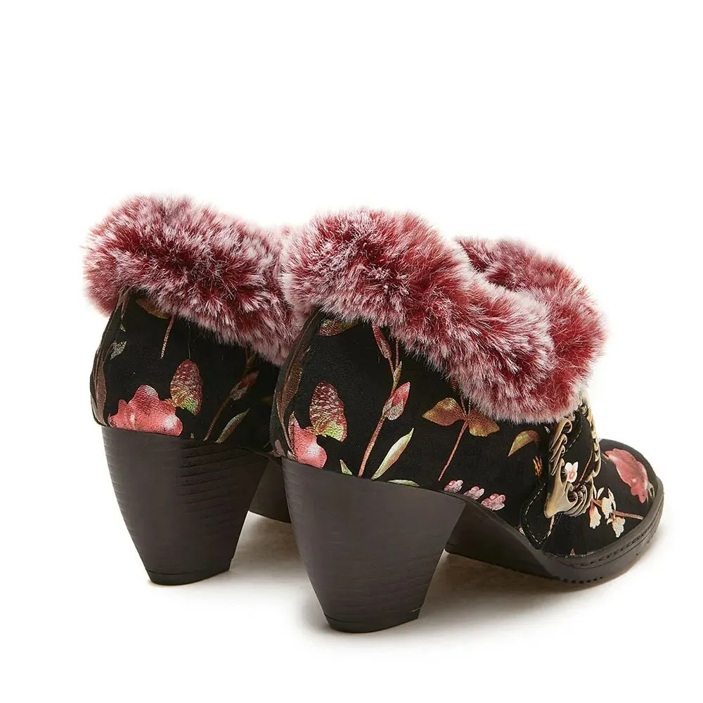 Women's High-heeled Suede Leather Pumps | Pink Fur