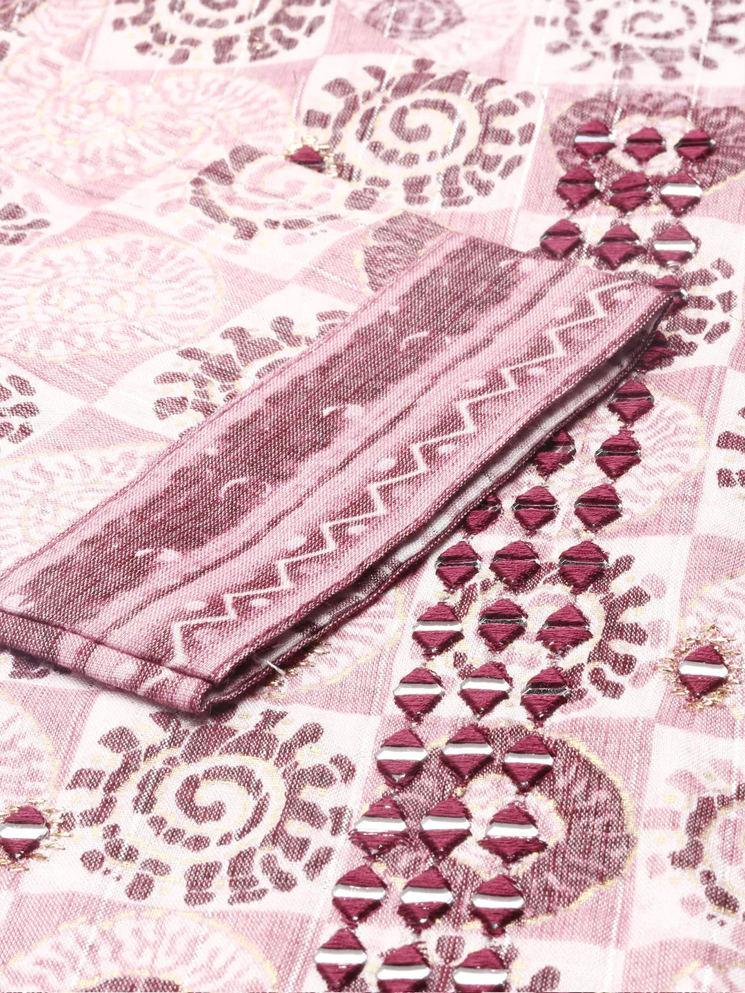 Women's Mauve Printed Kurta Set