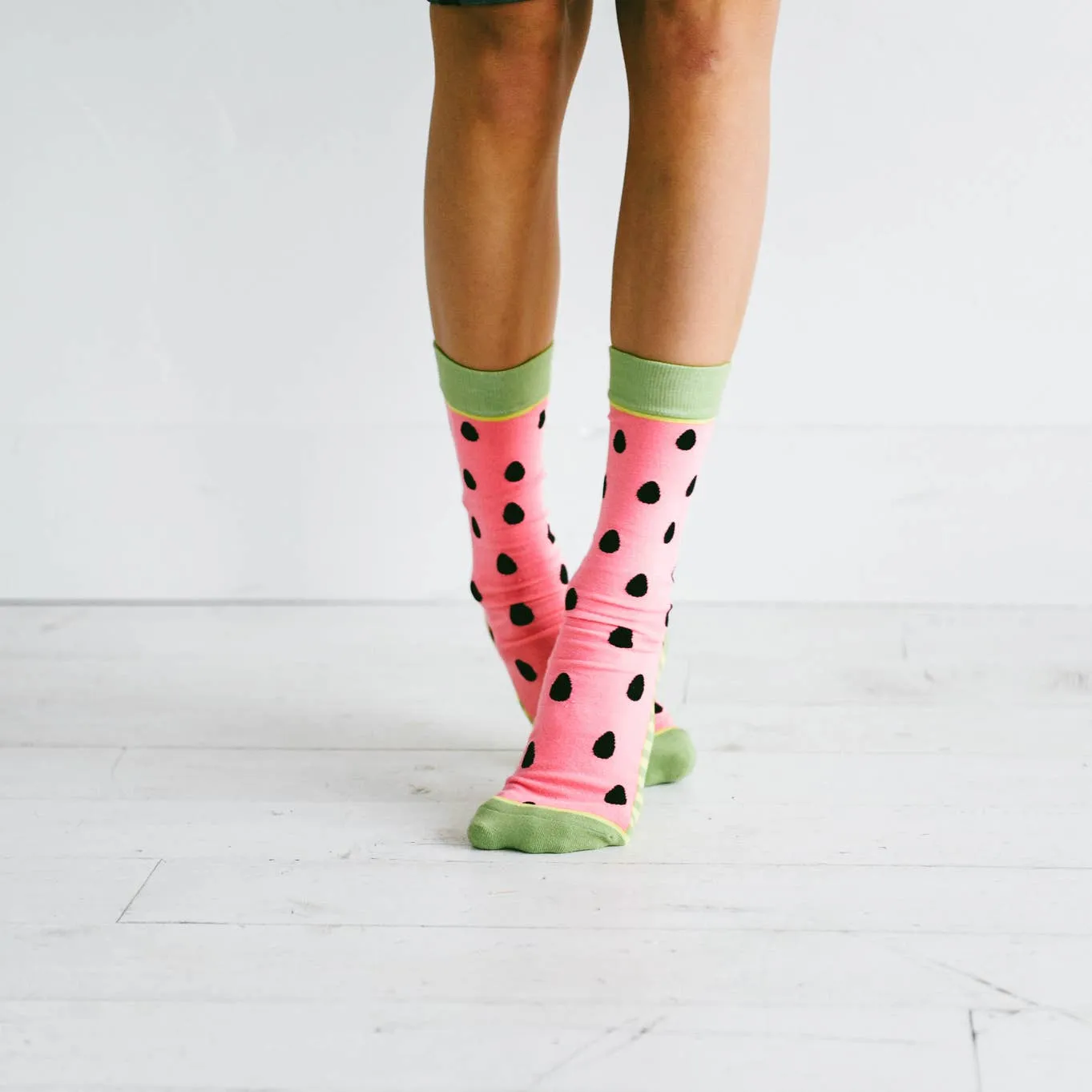 Woven Pear Watermelon Babies Crew Socks