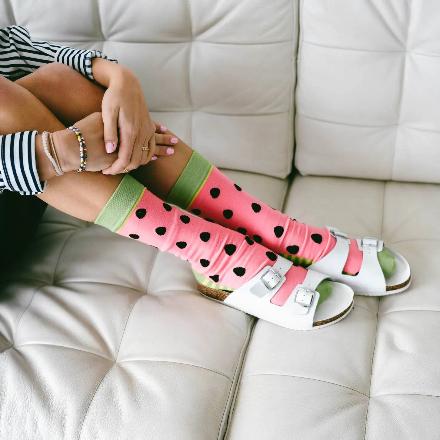 Woven Pear Watermelon Babies Crew Socks