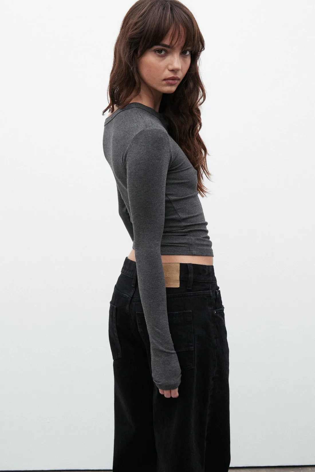 Zinnia Top - Dark Heather Grey